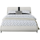 Carlton Platform Bed, King, White With 2 Nightstands