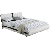 Carlton Platform Bed, King, White With 2 Nightstands