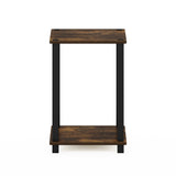 Furinno Simplistic End Table, Small, Amber Pine/Black