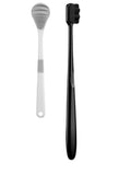 Soft Bristle Toothbrush Set | Micro Nano Manual Toothbrush For Sensitive Gums | Fan Shape Tongue Cleaner & Scraper | Teeth Clean