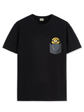 ADRO Tshirt for Men | Anime T Shirt for Men | 100% Cotton Tshirt | Graphic Printed T-Shirt | Chest Printed Tshirt | Minion Anime Tshirt | T-Shirts| RN24-STICK-PCMIN-BL-M Black,Black