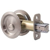 Round Pocket Door Lock, Privacy (Bed/Bath) Latch, 23/8 Backset, RCL, Satin Nickel by Stone Harbor Hardware