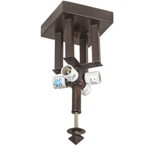 6 Square Mahogany Bronze 4 Light Flushmount Hardware