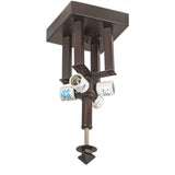 6 Square Mahogany Bronze 4 Light Flushmount Hardware