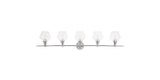 Living District Gene 5-Light Mid-Century Metal Wall Sconce In Chrome And Clear