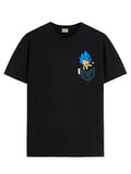 ADRO Tshirt for Men | Anime T Shirt for Men | 100% Cotton Tshirt | Graphic Printed T-Shirt | Chest Printed Tshirt | Gogeta Anime Tshirt | T-Shirts| RN24-STICK-GOGE-BL-L Black,Black