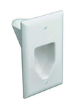 Data Comm Electronics 45-0001-Wh 1-Gang Recessed Low Voltage Cable Plate - White