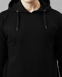 Adro Men'S Cotton Neck Hooded Sweatshirt (H24-Pln-Bl-2Xl_Black)