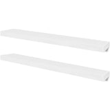 Vidaxl 2 Piece Set Of White Matte Finish Mdf Floating Wall Shelves For Book/Dvd Display And Storage -Like New