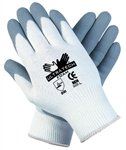 Ultra Tech Foam Seamless Nylon Knit Gloves, Large, White/Gray, 12 Pair/Dozen