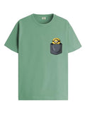 ADRO Tshirt for Men | Anime T Shirt for Men | 100% Cotton Tshirt | Graphic Printed T-Shirt | Chest Printed Tshirt | Minion Anime Tshirt | T-Shirts| RN24-STICK-PCMIN-PT-2XL Pista,Pista