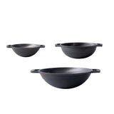 Kichera PreSeasoned Cast Iron Kadai Combo Set (7, 8 & 10 Inch) | HeavyDuty Round Deep Fry Pan | Traditional Iron Cookware for