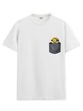 ADRO Tshirt for Men | Anime T Shirt for Men | 100% Cotton Tshirt | Graphic Printed T-Shirt | Chest Printed Tshirt | Minion Anime Tshirt | T-Shirts| RN24-STICK-PCMIN-WH-S White,White
