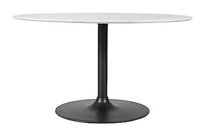 Rowan 42 Modern Luxury Pedestal Round Marble Dining Table