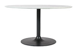 Rowan 42 Modern Luxury Pedestal Round Marble Dining Table