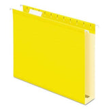 Pendaflex Reinforced 2 inch Extra Capacity Hanging Folders, 1/5 Tab, Letter, Yellow, 25/Box