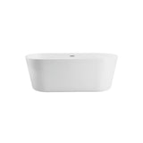 Elegant Decor Indoor Modern 71 Inch Soaking Roll Top Bathtub In Glossy White - 71X31.4X23.6