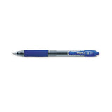 Pilot 31021 G2 Retractable Gel Ink Roller Ball Pen Clear Barrel Blue Ink Medium 0.40 mm Pack of 12