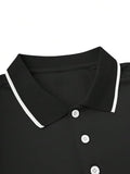 Leriya Fashion Solid Regular Fit Casual Old Money Polo t Shirt for Men (LF-MT-1124_Black 2XL)