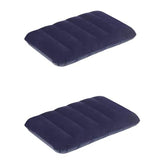 Attachh Soft Comfortable Inflatable Velvet Air Pillow Cushion, Sleeping Bag, Travel Pillow (Blue, Pack Of 2).