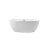 Elegant Decor Indoor Modern 59 Inch Soaking Roll Top Bathtub In Glossy White - 59X28.3X23.2