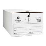 Business Source File Storage Box Stackable Medium Duty External Dimensions: 15 Width x 24 Depth x 10 Height White F