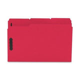 Smead 17740 Folders Two Fasteners 1/3 Cut Assorted Top Tab Legal Red 50/Box