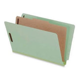 Recycled End Tab Classification Folder, 1Divider, Legal, Green, 10/Box ESS23314