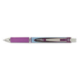 Gel Pen,Retractable/Refillable,Metal Tip.7mm,Purple Qty:12