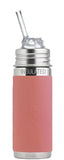 Pura Kiki 9oz/260 ml Stainless Steel Insulated Bottle w/Silicone Straw & Sleeve, 100% Plastic-Free, MadeSafe Certified, 100% Med
