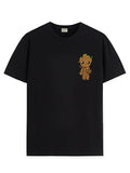 ADRO Tshirt for Men | Anime T Shirt for Men | 100% Cotton Tshirt | Graphic Printed T-Shirt | Chest Printed Tshirt | Groot Anime Tshirt | T-Shirts| RN24-STICK-GROO-BL-S Black,Black