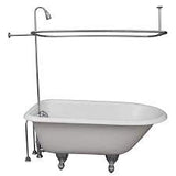 My PlumbingStuff R2200A Clawfoot Tub Shower Faucet and Rectangular Combo Set - 3 ?-Inch Center-Diverter Faucet in Chrome - M