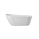 Elegant Decor Indoor Modern 67 Inch Soaking Single Slipper Bathtub In Glossy White