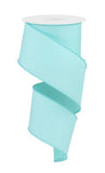 Solid Diagonal Weave Wired Edge Ribbon, 10 Yards (2.5 Inch, Ice Blue)