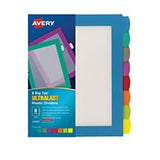 Avery(R) Big Tab(TM) Ultralast(TM) Plastic Dividers, 8Tab, Multicolor