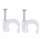 Circle Cable Clips With Metal Nails For Cable Management, Cord Organizer, Round Wire Clamps For Hanging Cables Fitting On Wall (