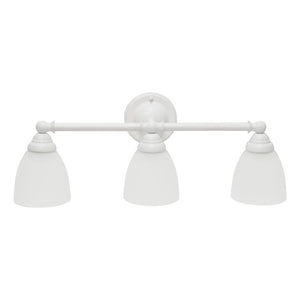 All The Rages Essentix 3-Light Metal & Glass Vanity Fixture In White