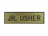 Engraved Formica Badge Jr. Usher Gold Safety Catch
