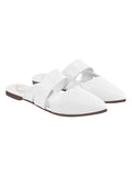Shoetopia Solid Pointed Toe White Flat Mules For Women & Girls /Eu39,White,6,B0F7LXKYWQ