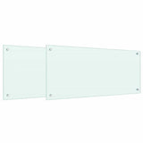 vidaXL Kitchen Backsplash 2 pcs White 35.43 x 15.75 in Tempered Glass