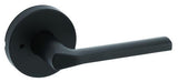 Kwikset 730LSLRDT514 Lisbon Lever with Round Rose Privacy Door Lock with 6AL Latch and RCS Strike Iron Black Finish