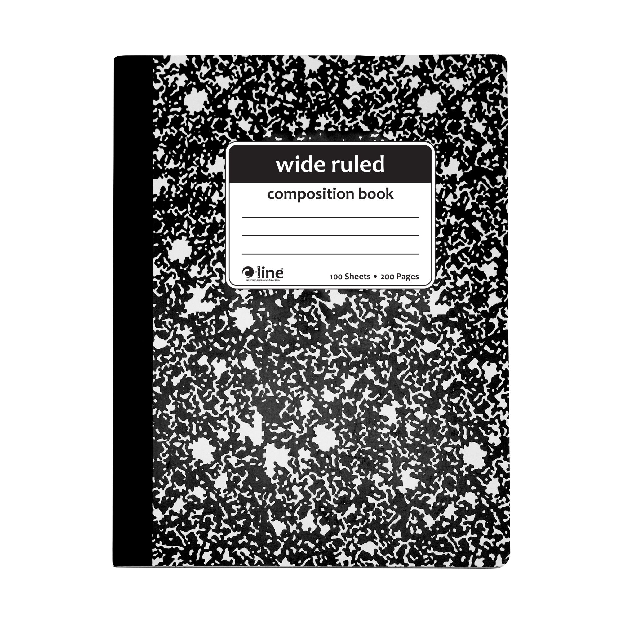 Composition Notebook, Wide Ruled, Black Marble, 1/Ea (Set Of 12 Ea)