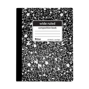 Composition Notebook, Wide Ruled, Black Marble, 1/Ea (Set Of 12 Ea)
