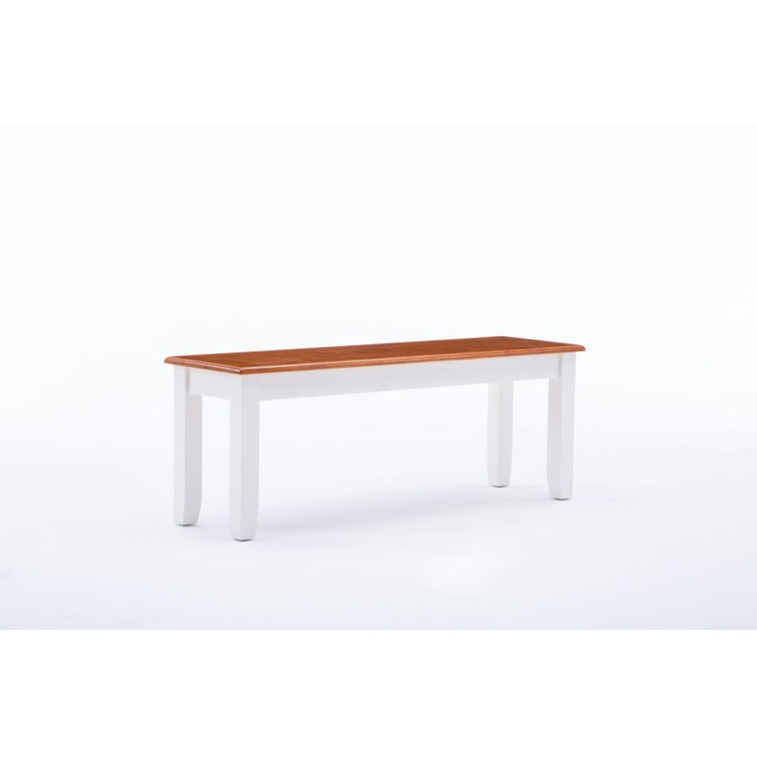Bloomington Bench [White/Honey Oak]