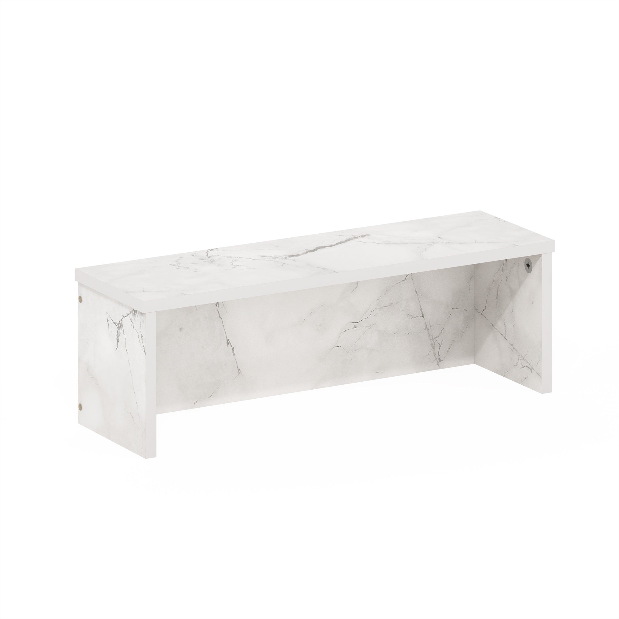 Furinno Helena 18-Inch Kitchen Counter Stackable Organizer Shelf, Marble White, Set Of 2