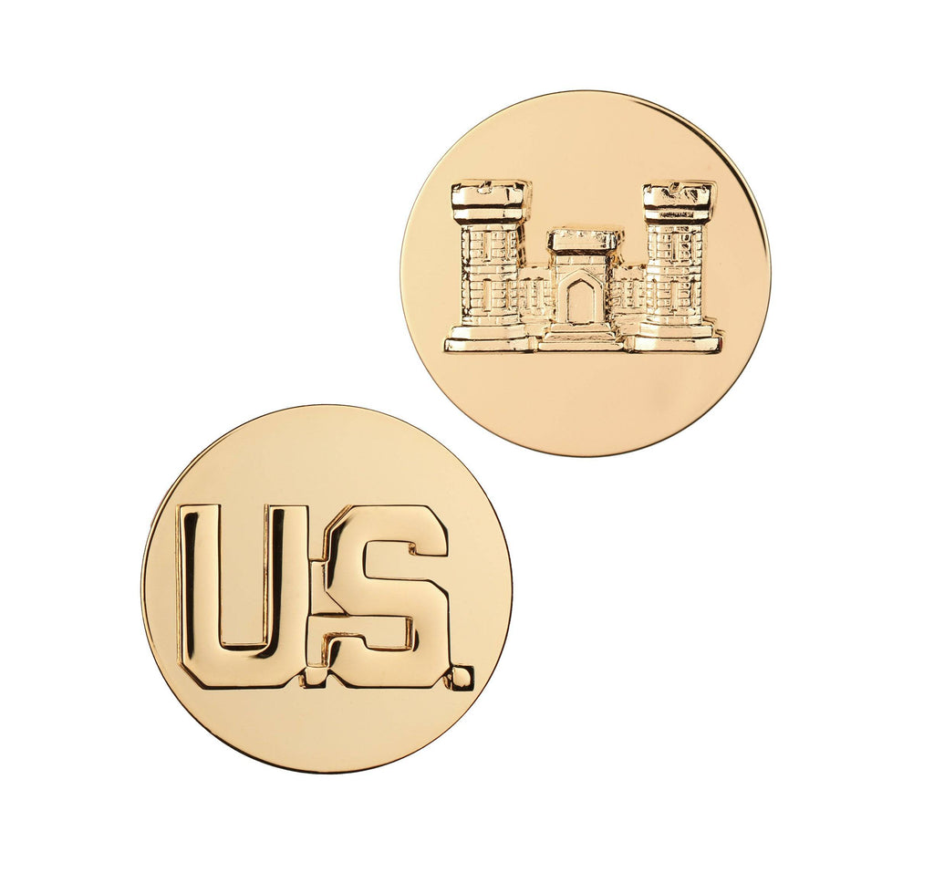 Army Enlisted Engineer & U.S. STA-BRITE® Pin-on (pair)