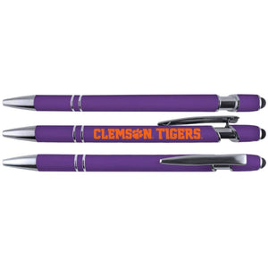 Clemson Tigers Gift Set - Spiral Notebook And Comfort Feel Metal Pen (2312)