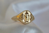Miraculous Medal Signet Ring in 14k Gold
