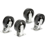 Global Industrial™ 6 X 2 Mold-On Rubber Caster Kit Set Of 4 (2 Swivel 2 Rigid)
