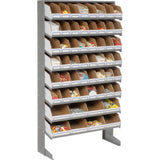 Global Industrial Floor Bin Rack - 56 Corrugated White Bins No Print